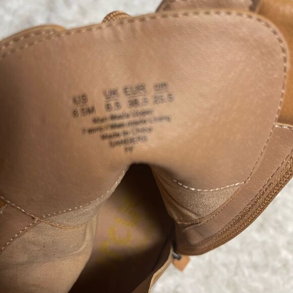 Sam Edelman Circus Synthetic tan lace up Combat Moto Boot chunky soles Size 8.5M - Picture 12 of 14